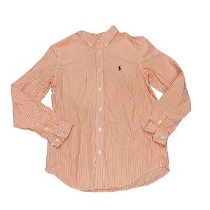 🧡 Ralph Lauren Polo Kids Striped Button-Down Shirt – Size XL
